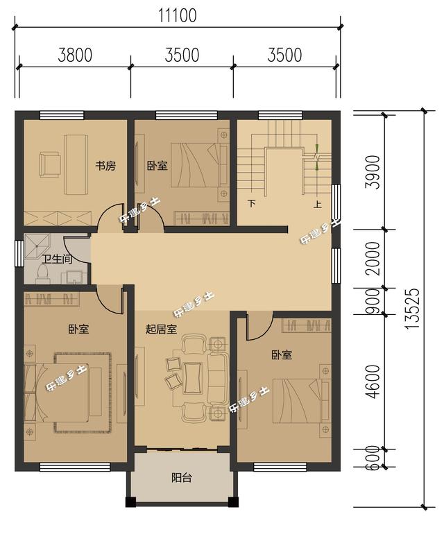 三層簡歐農村自建房，戶型方正，簡潔、樸實，是鄉村自建房不錯的選擇。