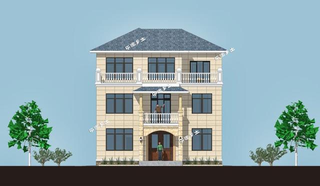 三層簡歐農村自建房，戶型方正，簡潔、樸實，是鄉村自建房不錯的選擇。