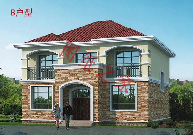 二層簡約新農(nóng)村別墅設(shè)計(jì)圖，經(jīng)典又實(shí)用，都非常符合農(nóng)村居住的需求。