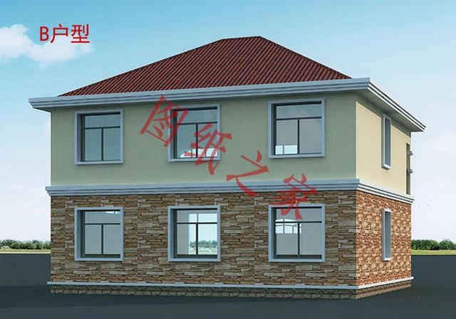 二層簡約新農(nóng)村別墅設(shè)計(jì)圖，經(jīng)典又實(shí)用，都非常符合農(nóng)村居住的需求。