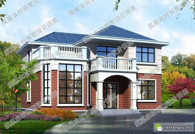 11×12米帶挑空客廳+套房農村三層自建房，精簡時尚，簡單實用，造價20萬