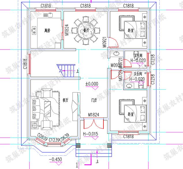 11×12米帶挑空客廳+套房農村三層自建房，精簡時尚，簡單實用，造價20萬