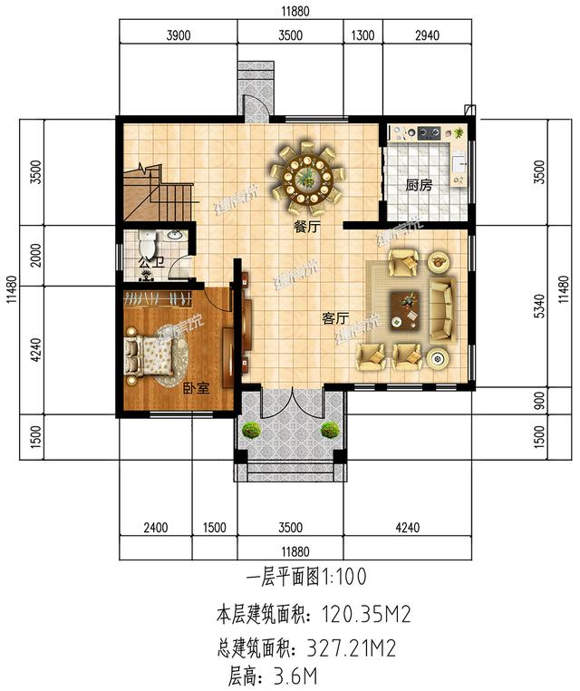 120平的宅基地，照樣也能建豪華氣派大別墅！