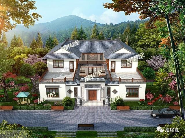 二層中式四合院別墅設計圖，國人內心最美的房子