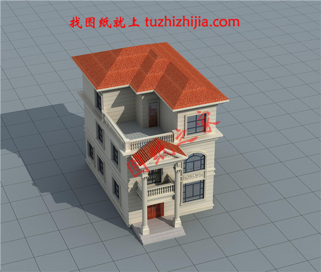 三層帶露臺21萬別墅設計圖,占地面積100平米左右