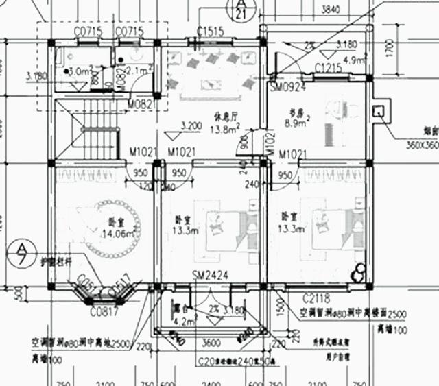 3棟占地90平的二層別墅設計圖，造價15萬元以內，實用且實惠，非常適合農村小家庭居住