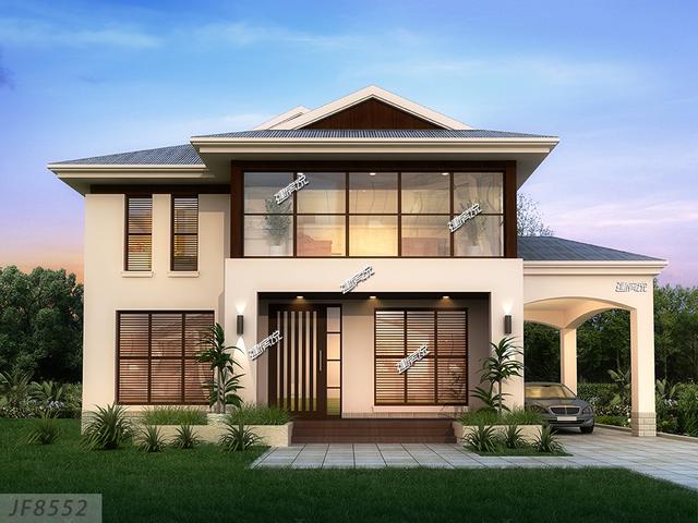 130平二層別墅設(shè)計(jì)圖，帶旋轉(zhuǎn)樓梯+車庫(kù)，真實(shí)用！