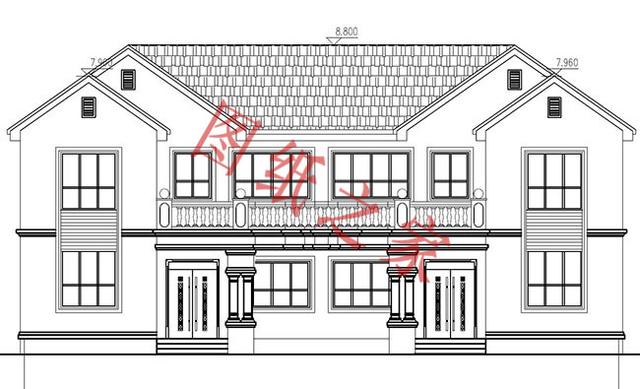 5款兄弟雙拼別墅設計圖，美觀大氣，而且造價還不高。