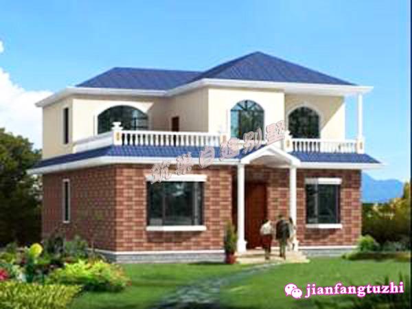 12.6x13.5米二層農(nóng)村自建房，帶露臺(tái)，簡(jiǎn)約實(shí)用，造價(jià)25萬(wàn)