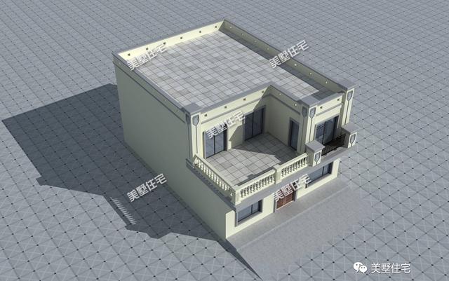 10X14米農村二層平頂別墅設計圖，簡約大方，3室4廳，布局實用造價低。