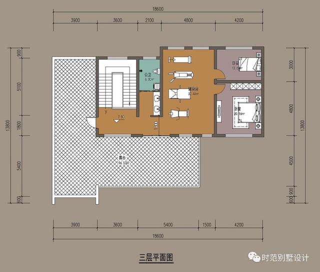 三層現代復式別墅設計圖，舒適愜意，帶娛樂室+茶室，適合四世同堂大家庭居住