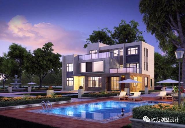 三層現代復式別墅設計圖，舒適愜意，帶娛樂室+茶室，適合四世同堂大家庭居住