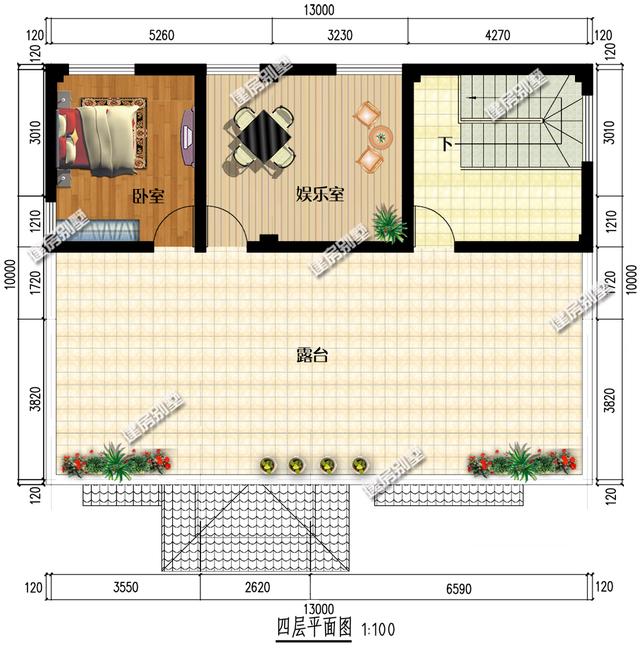 13x10米三層半農村別墅設計圖，精致漂亮，新中式+美式混搭外型，坦然接受鄰居的遠觀羨慕！