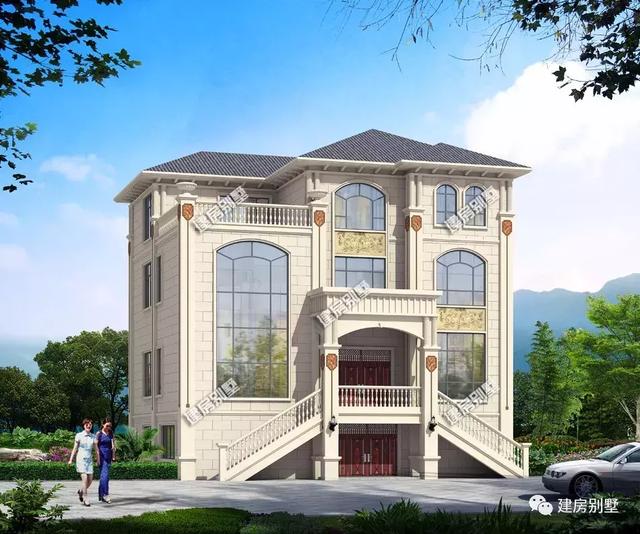 15×13.7米農(nóng)村四層別墅設(shè)計圖，帶上樓梯+架空層，外觀氣勢恢宏，建房選這款戶型絕對不虧。