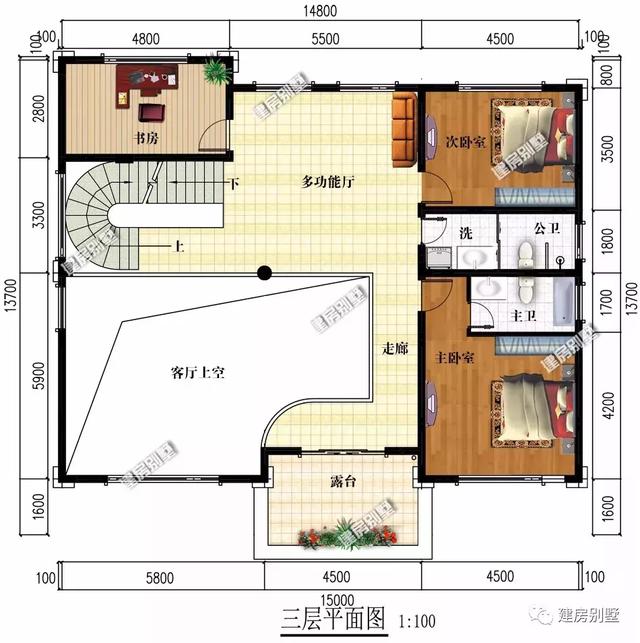 15×13.7米農(nóng)村四層別墅設(shè)計圖，帶上樓梯+架空層，外觀氣勢恢宏，建房選這款戶型絕對不虧。