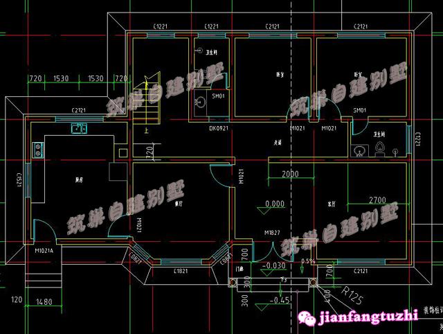 16.8x10米新農(nóng)村二層別墅設計圖，簡單精致，功能齊全