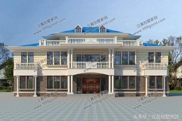 18X12.6米三層兄弟雙拼別墅設計圖，帶閣樓，經典低調，兄弟同堂不分家