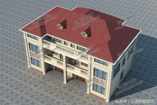 18X12.6米三層兄弟雙拼別墅設計圖，帶閣樓，經典低調，兄弟同堂不分家