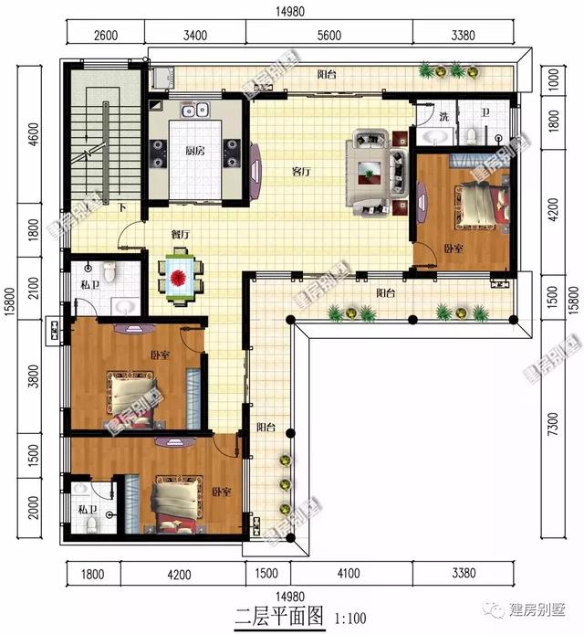 一屋多戶的別墅設計圖，外觀大氣，結構實用，越看越喜歡！