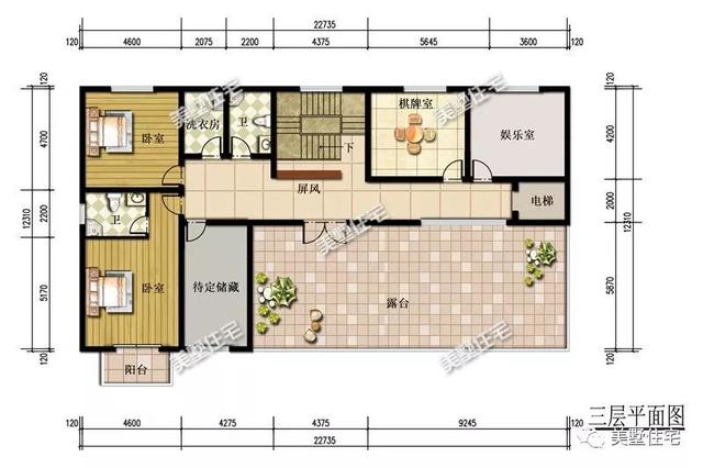 5款三層別墅設計圖，客廳挑空設計，既大膽又新穎