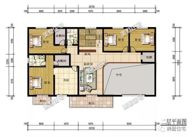 5款三層別墅設計圖，客廳挑空設計，既大膽又新穎