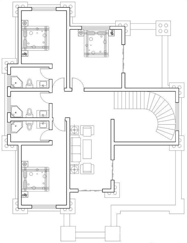 二層歐式別墅設計圖，巧奪天工，活力十足。
