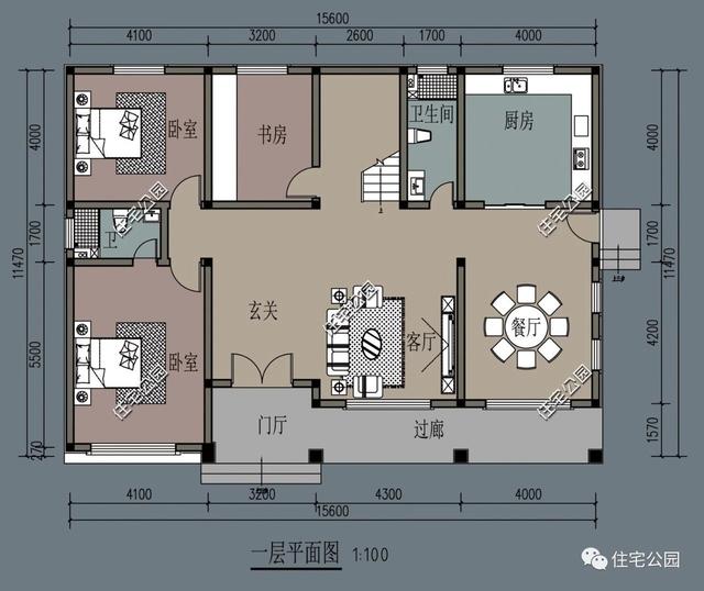 兩層別墅設計圖，經濟實用，外型美觀，布局合理。
