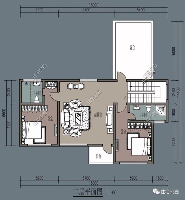 兩層別墅設計圖，經濟實用，外型美觀，布局合理。