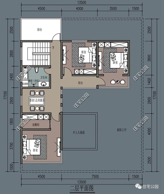 兩層別墅設計圖，經濟實用，外型美觀，布局合理。