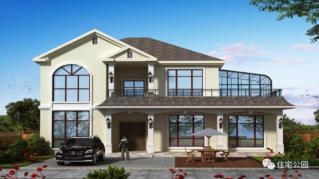 兩層別墅設計圖，經濟實用，外型美觀，布局合理。