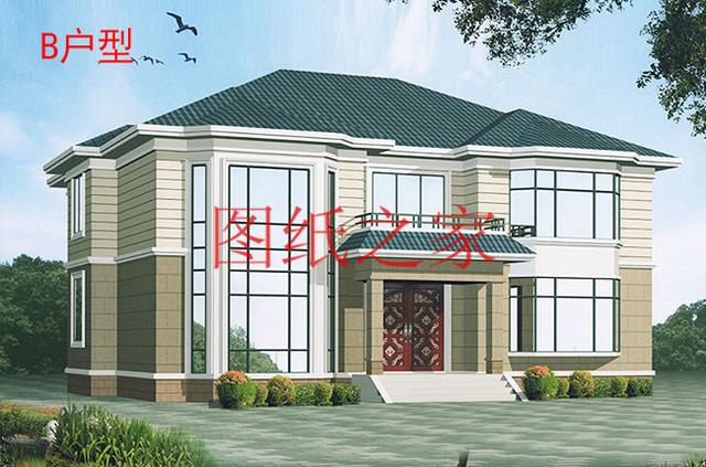 6套二層別墅設計圖，外觀美麗大方，經濟實用型住宅。