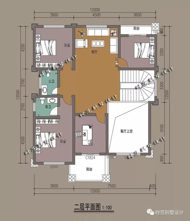 三層歐式復式別墅設計圖，挑空客廳多陽臺，讓您樂趣無窮！