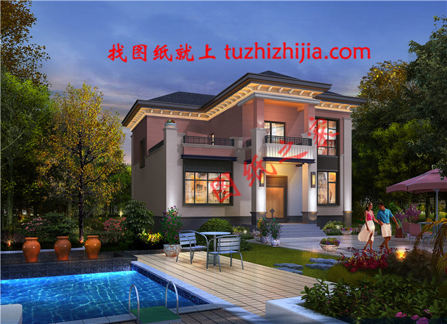 農(nóng)村最好看兩層小樓圖及全套CAD施工圖紙,新中式風(fēng)格,簡潔大氣