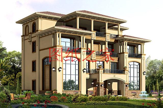 非常豪華大氣的農村四層別墅設計圖，建成之后肯定人人羨慕