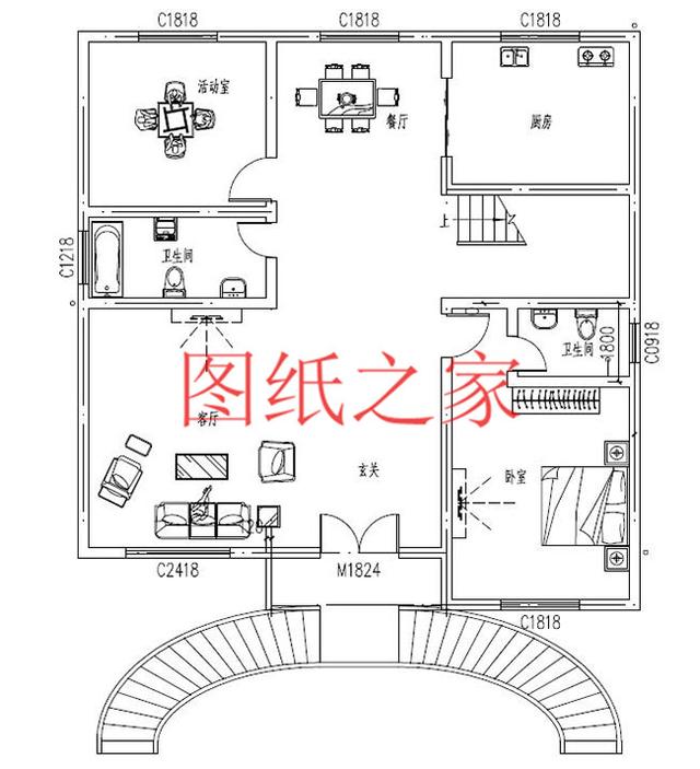 非常豪華大氣的農村四層別墅設計圖，建成之后肯定人人羨慕