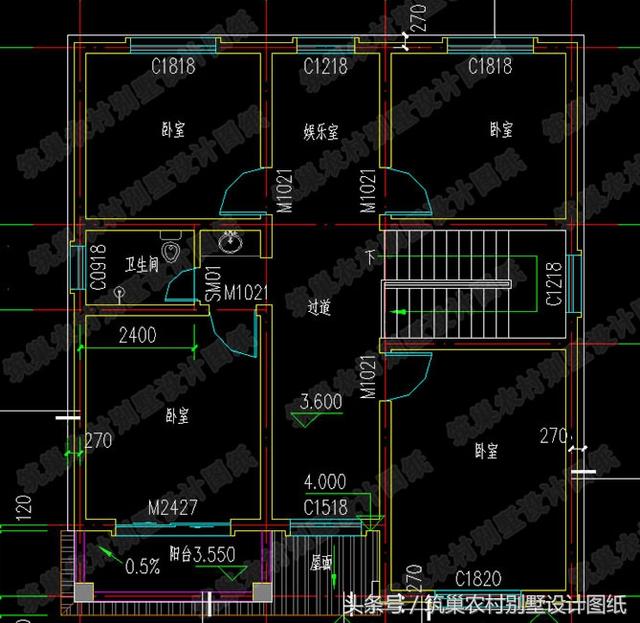 5款二層占地120㎡左右農村別墅全套設計施工圖，造價都在30萬以內