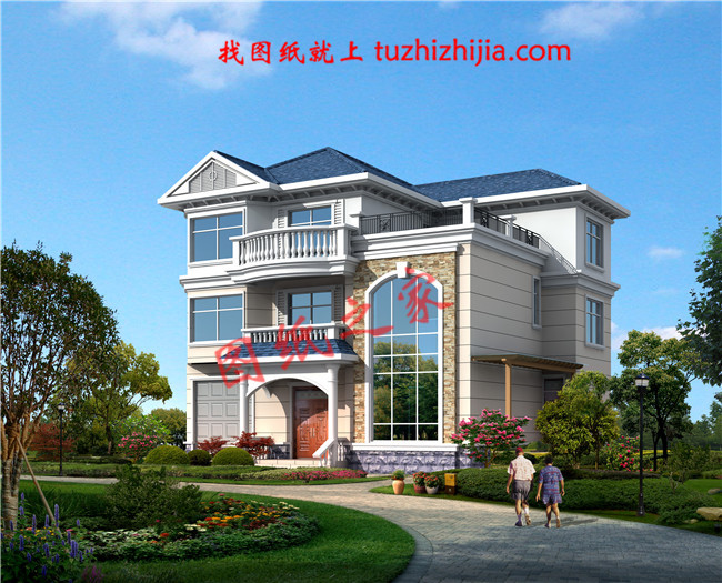 漂亮的農村三層小樓房設計圖,簡單大氣,帶車庫