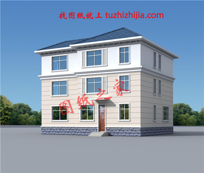 漂亮的農村三層小樓房設計圖,簡單大氣,帶車庫