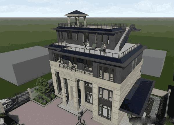 讓人一見難忘的四層平屋頂別墅設(shè)計圖，實在是令人驚艷