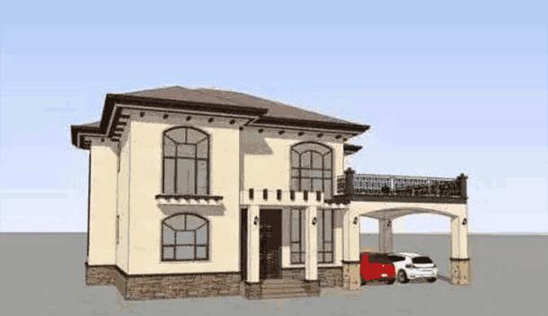 這款別墅設計圖，算是今年二層別墅中的黑馬，設計感十足