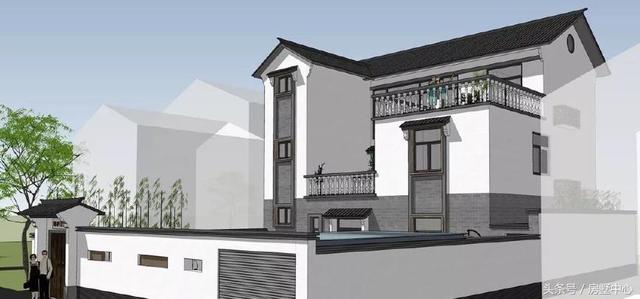 三層中式園林風格別墅設計圖，涼亭池塘應有盡有，一家人其樂融融