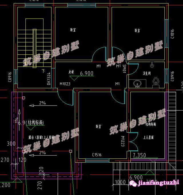 農(nóng)村三層自建房全套設(shè)計(jì)圖，占地110平米，美觀又省心