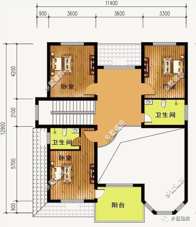 兩款經(jīng)典農(nóng)村別墅設(shè)計圖，12x11米，施工難度不大，建成肯定出彩