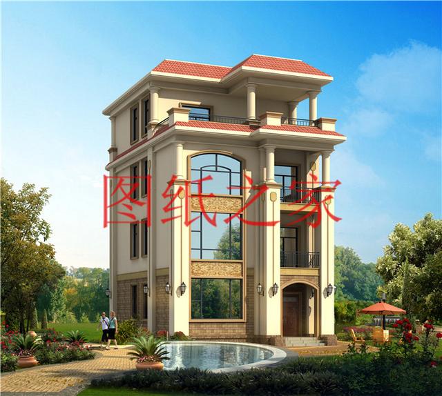 農村四層別墅設計圖，層數多，空間大，適合人口多的家庭