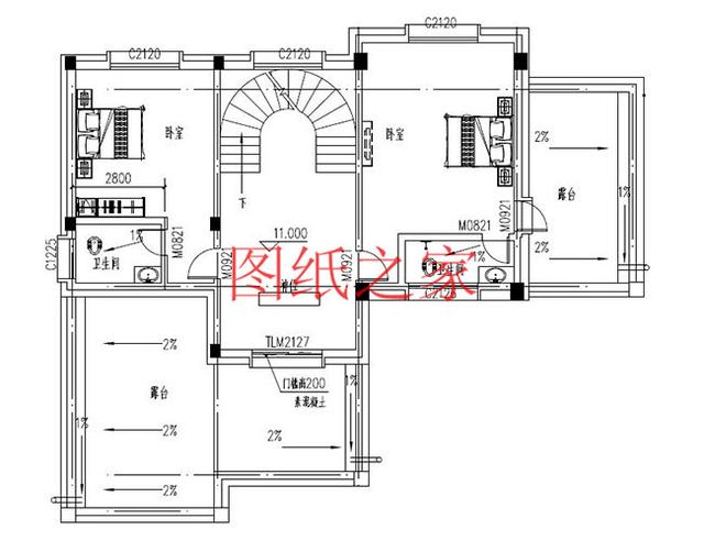 農村四層別墅設計圖，層數多，空間大，適合人口多的家庭