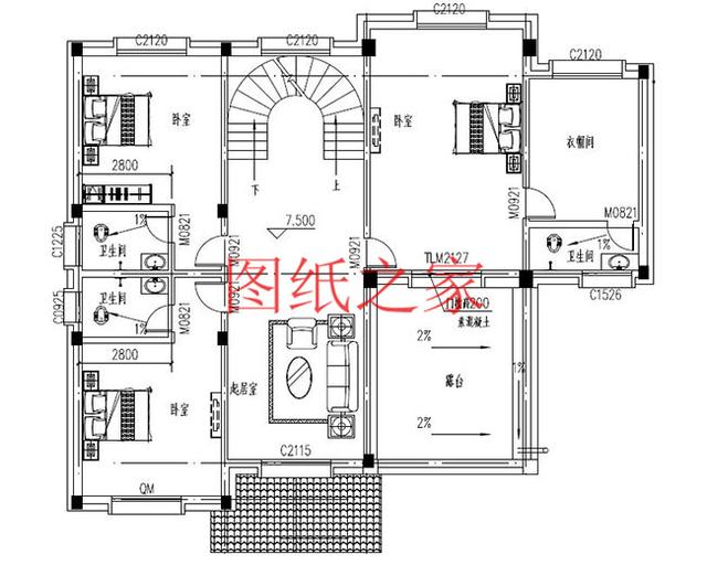 農村四層別墅設計圖，層數多，空間大，適合人口多的家庭