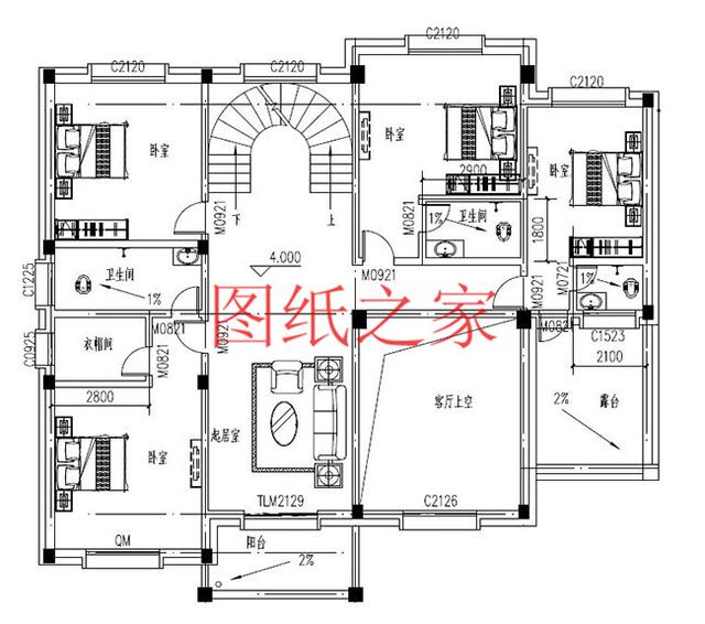 農村四層別墅設計圖，層數多，空間大，適合人口多的家庭