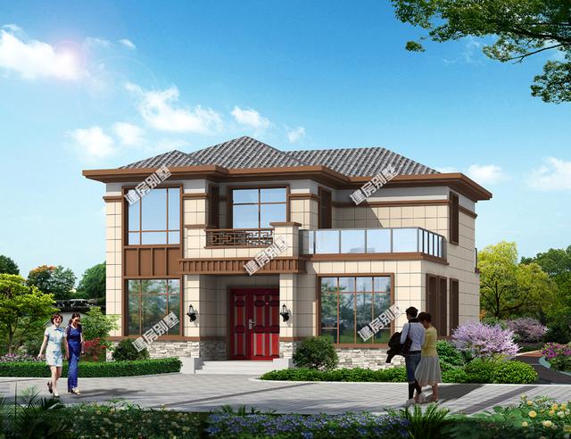 二層別墅設計圖，煙囪+車庫+大露臺設計，簡直是完美戶型