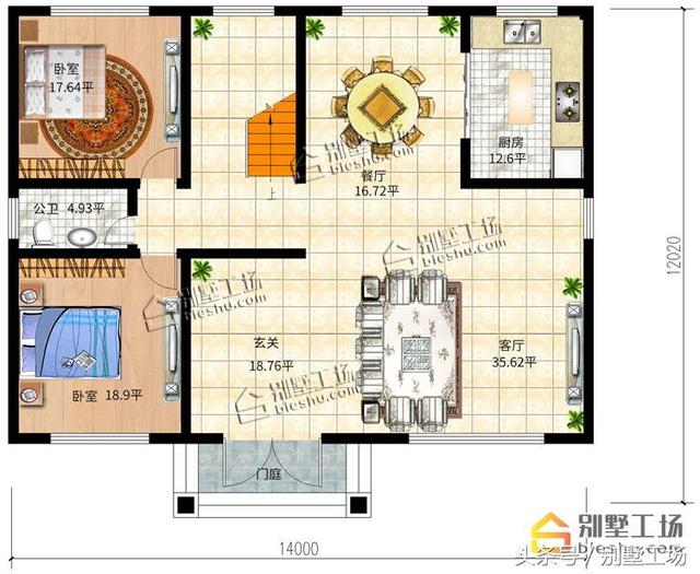 二層簡(jiǎn)歐農(nóng)村別墅設(shè)計(jì)圖，外觀雅致明亮