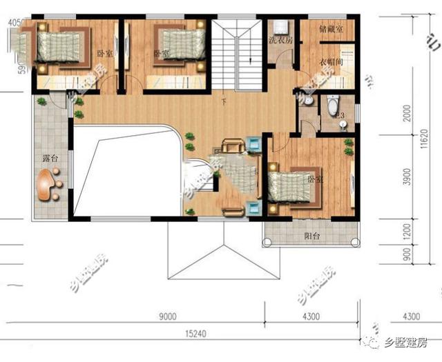 2層新農村自建房設計圖，想要建房的這個戶型可以做參考